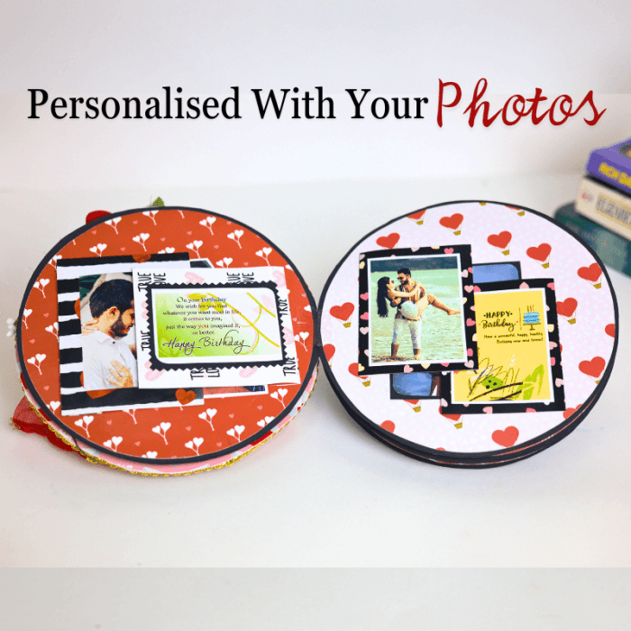 Personalized couple album with a calendar front cover