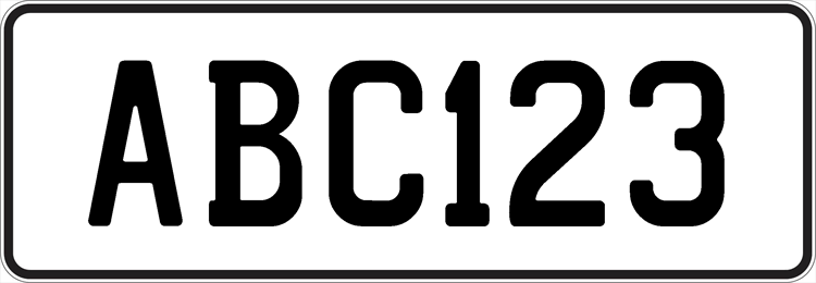 Personalize your number plates with standard colour plates