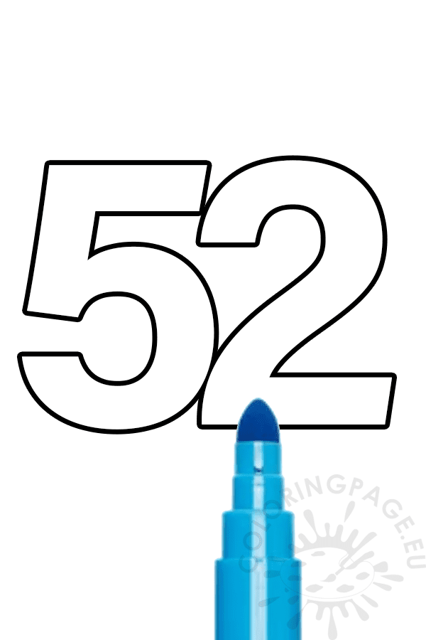 Number outline printable coloring page