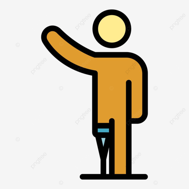 Leg amputation clipart hd png amputated leg icon color flat line healthy girl png image for free download