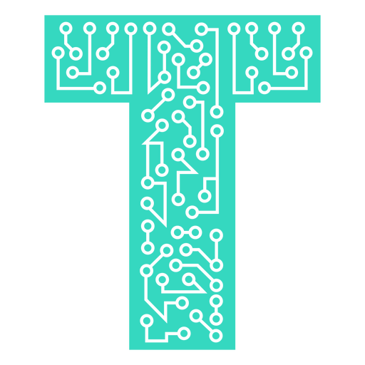 The letter t is made of circuit boards png svg design for t