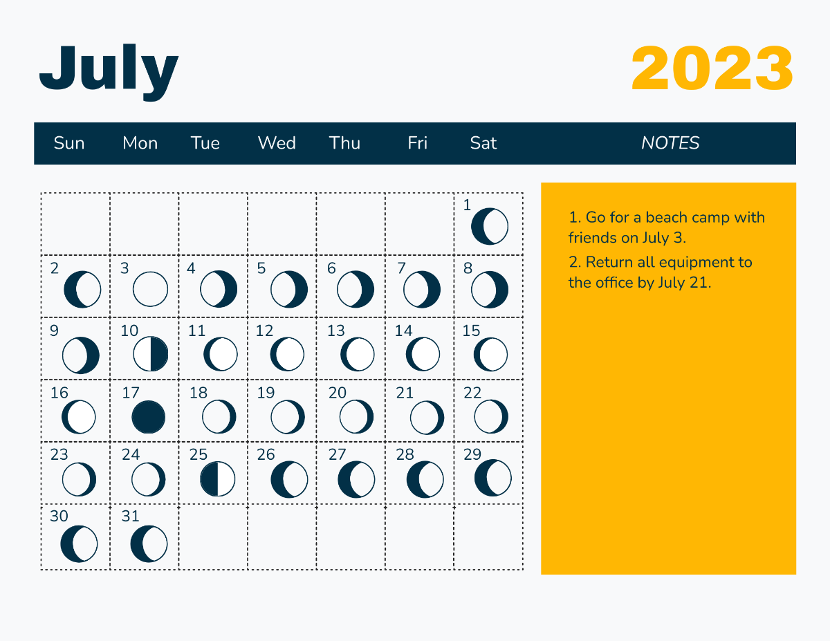 Free july calendar