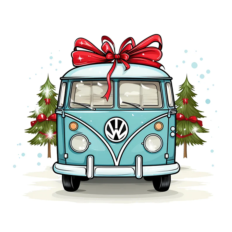 Christmas volkswagen watercolor png clipart retro volkswagen