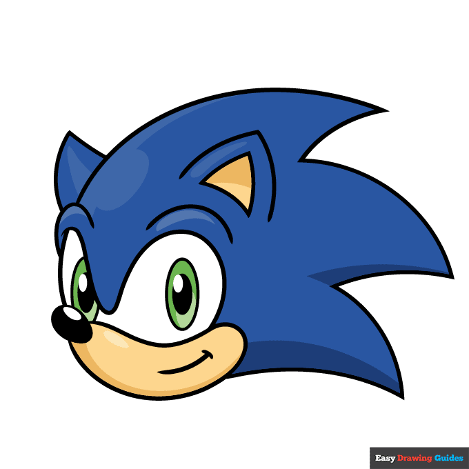 How to draw an easy sonic face