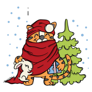 Chinese new year tiger clipart transparent background santa claus year of the tiger new year tiger cartoon orange gift png image for free download