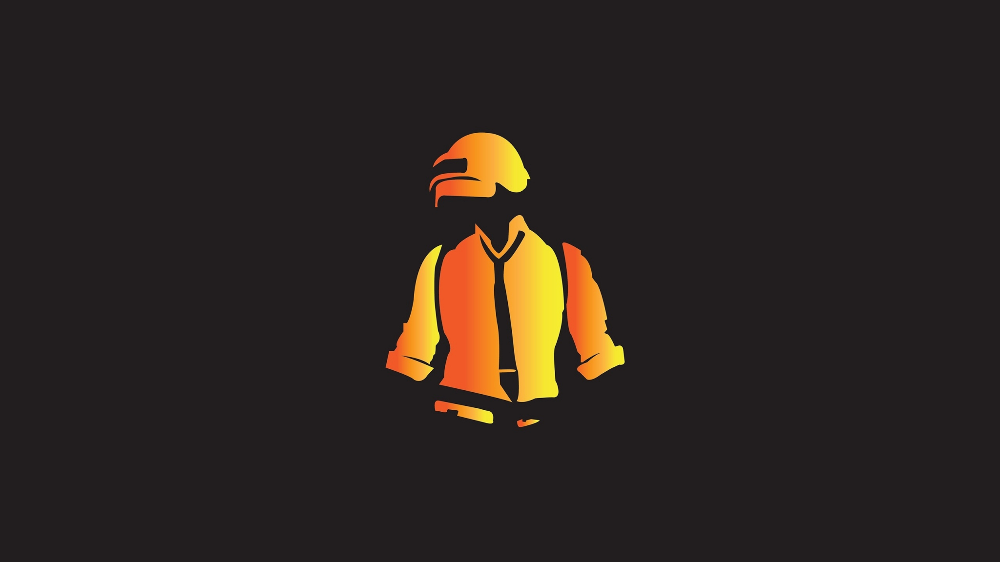 Download wallpaper x minimal pubg yellow helmet guy art dual wide x hd background