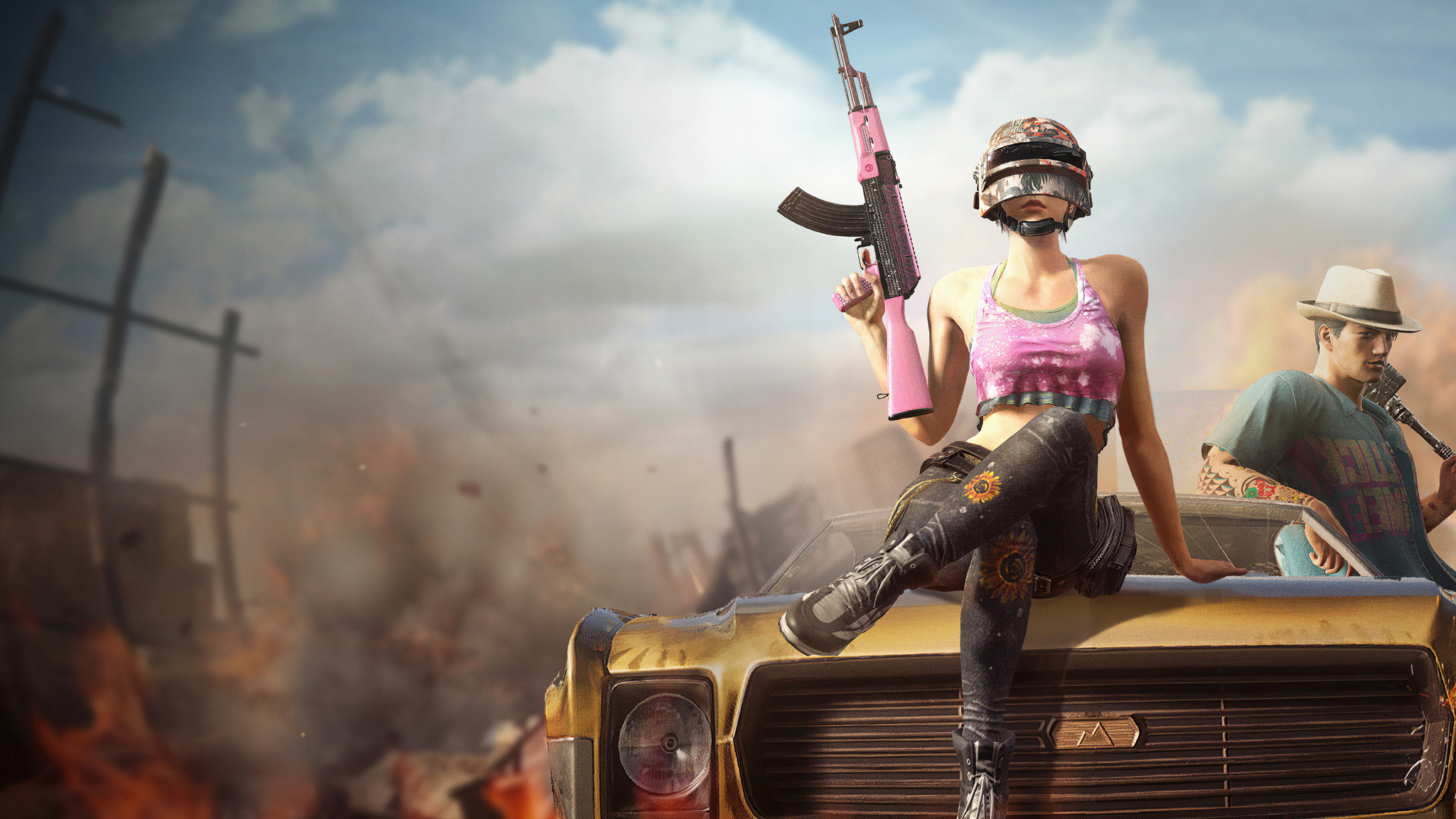 X pubg girl with gun k x resolution hd k wallpapers images backgrounds photos and pictures