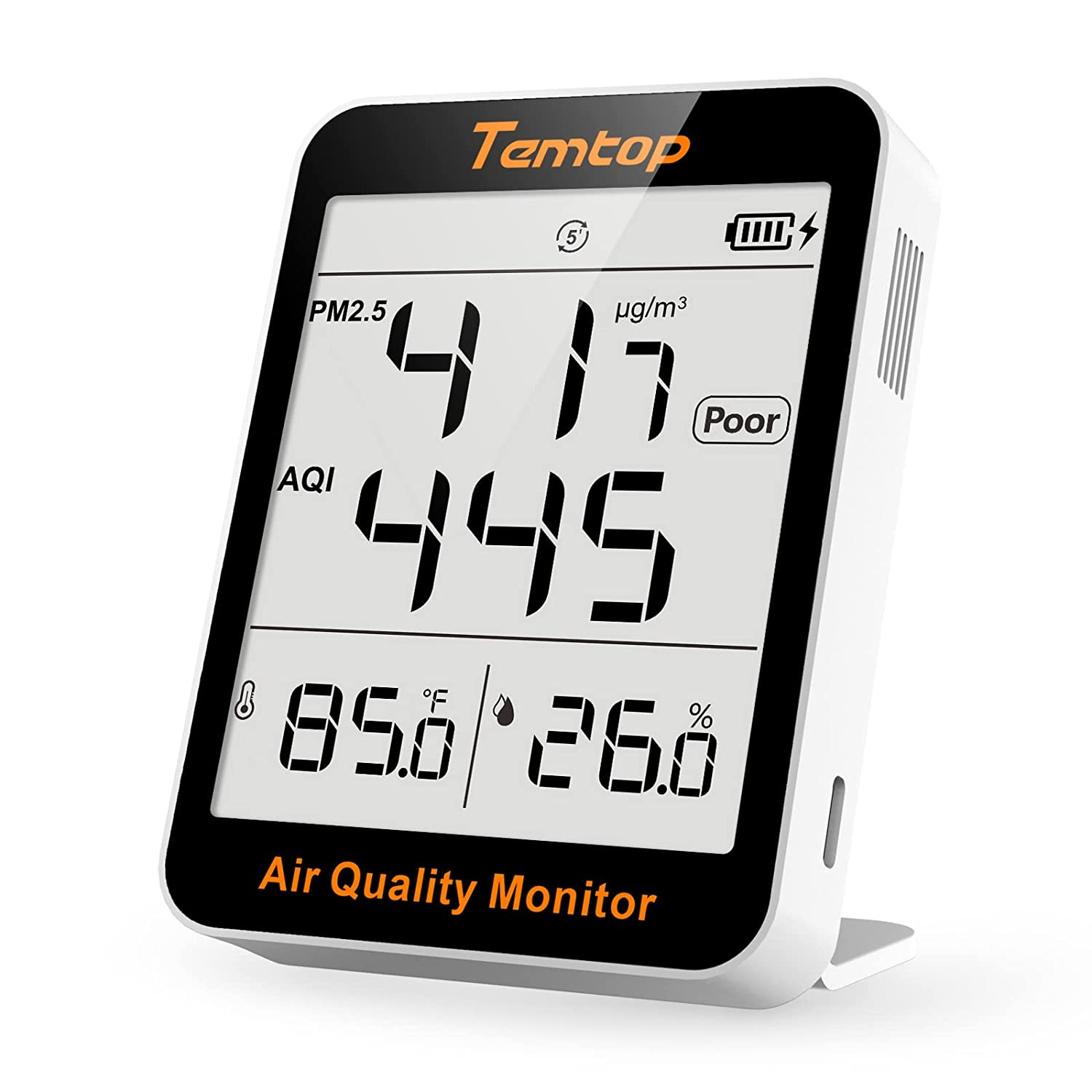 Temtop air quality monitor indoor thermometer portable aqi pm temperature