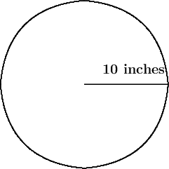 What is the area of a circle with a radius of inches use for pi in in in