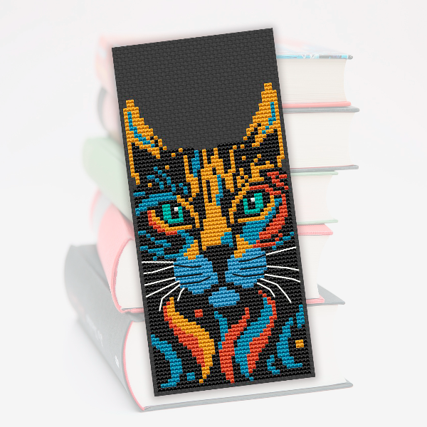 Cat cross stitch bookmark pattern counted cross stitch