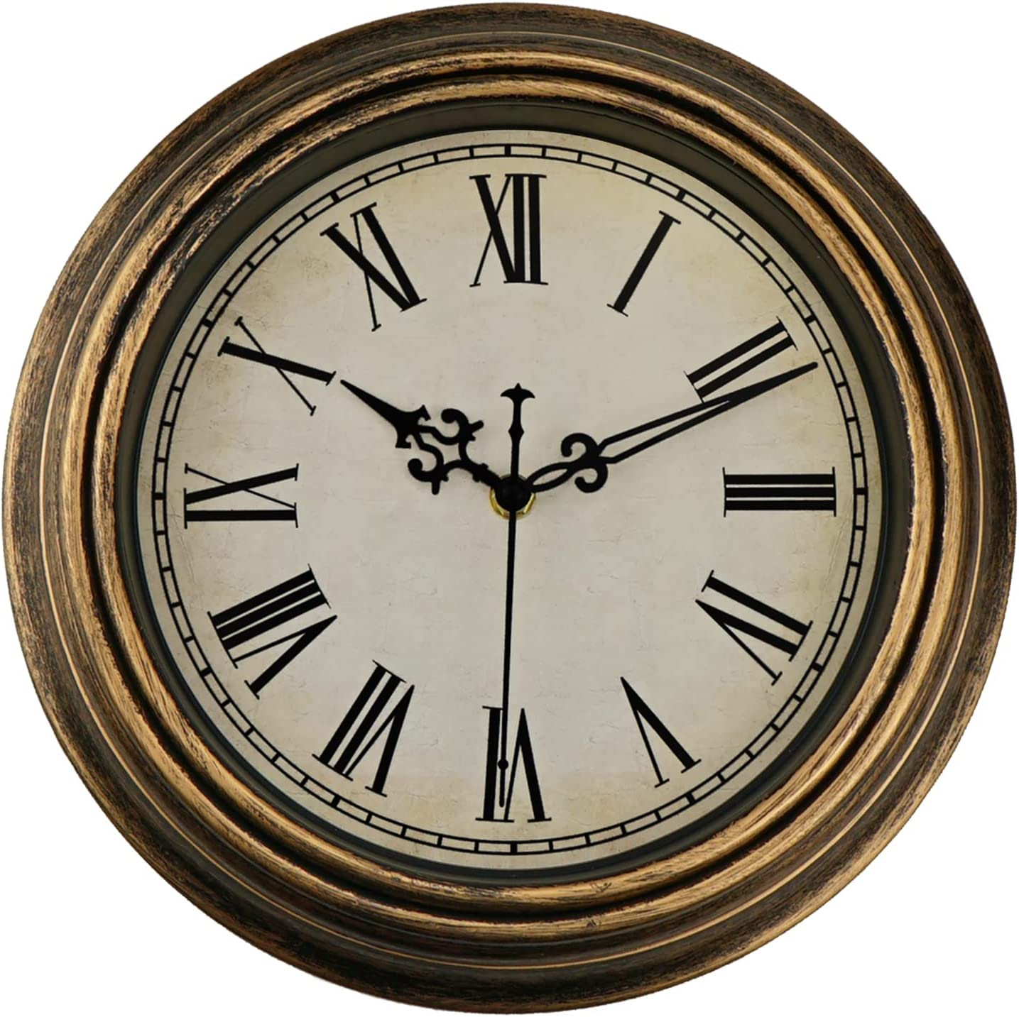 Vintage wall clock retro silent non ticking classic clocks roman numerals