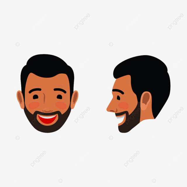 Laugh face vector png images laughing brunet man face icon cheerful infographics human png image for free download