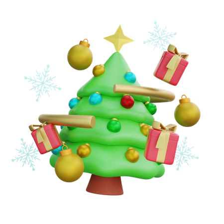 D xmas tree illustrations