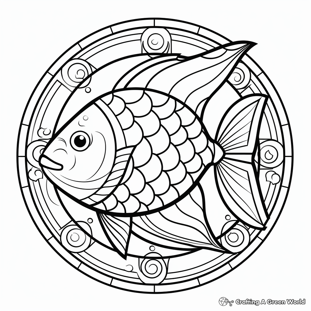 Fish mandala coloring pages