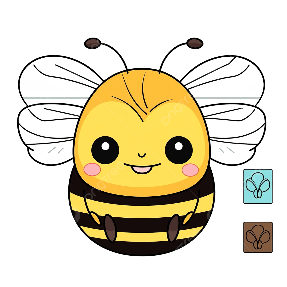 Cute bee coloring pages png transparent images free download vector files