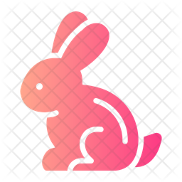 Rabbit holding chinese lantern gradient icons