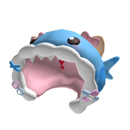 White bear cute shark kawaii hood roblox item