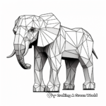 Geometric elephant coloring pages