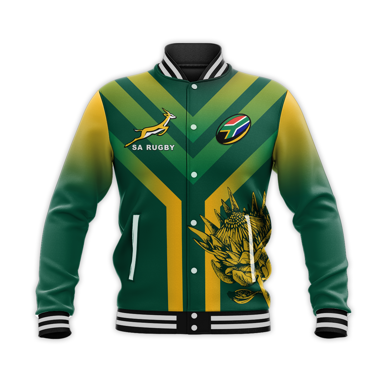 Custom personalised south africa rugby baseball jacket bokke version special lt in south africa rugby baseball jacket rugby