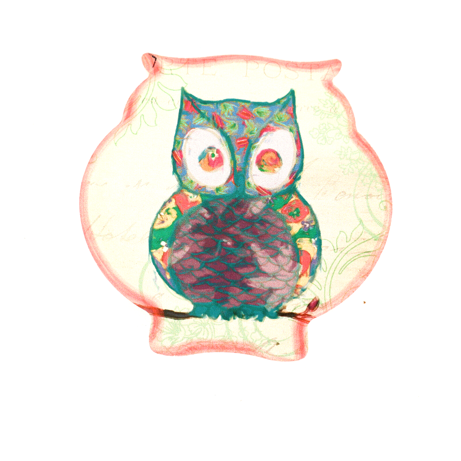 Set of owl drink coasters hand painted ceramic with cork bottom