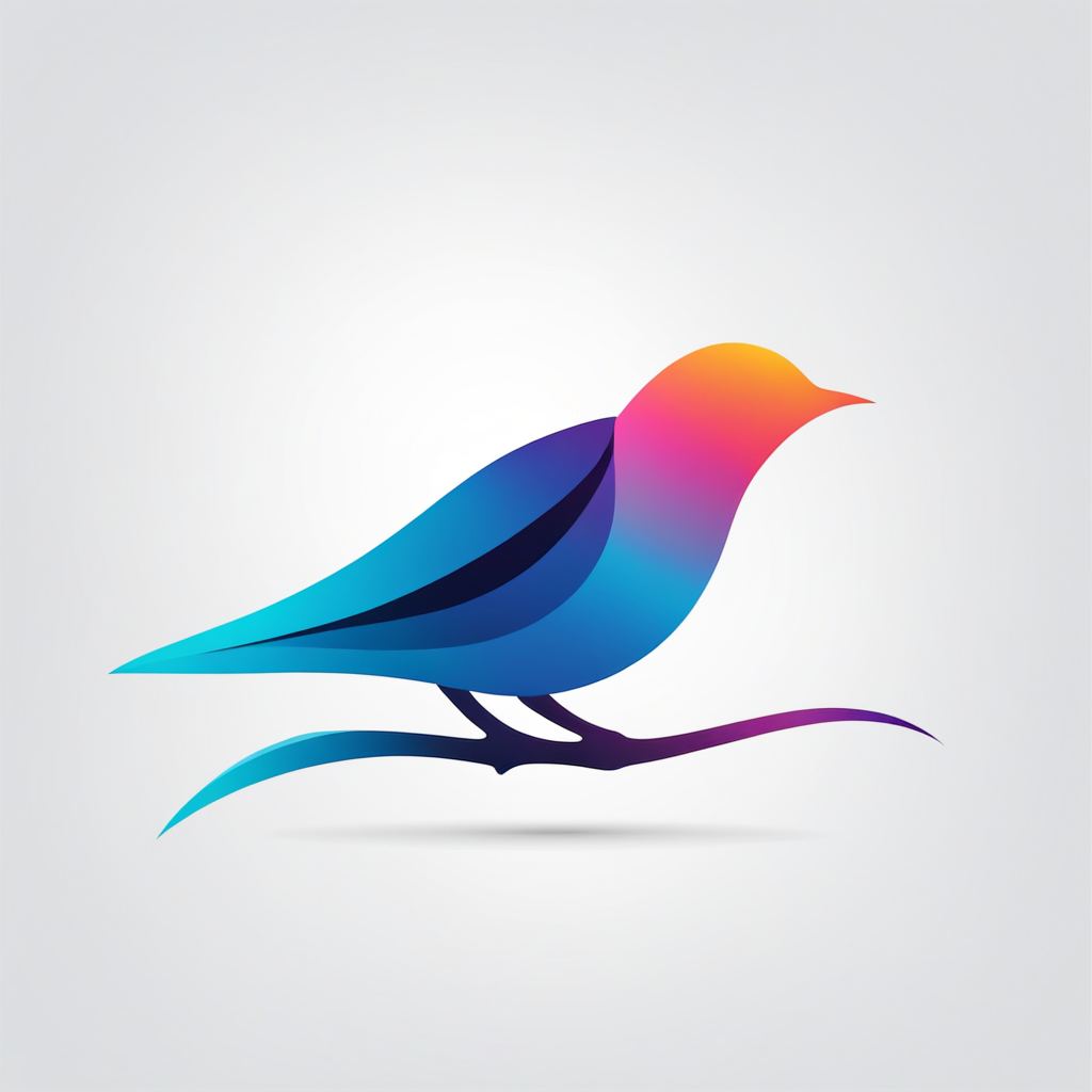 Gradient bird logo vector design minimalist by artai