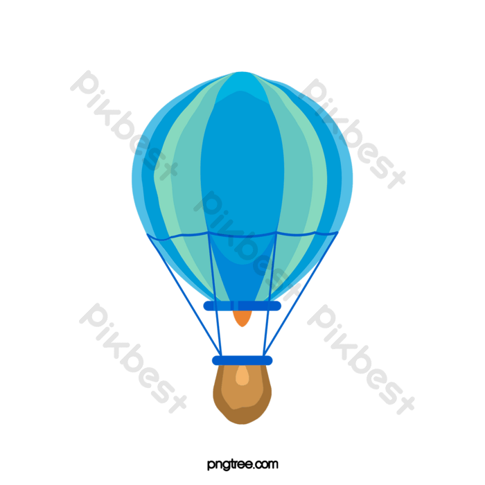 Cartoon blue hot air balloon cute illustration png images psd free download