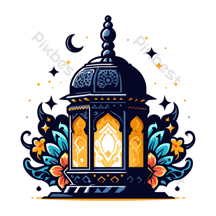 Glossy illuminated lanterns for ramadan kareem on white background png images eps free download