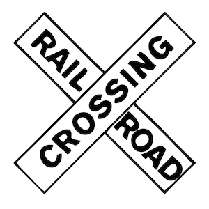 Vintage railroad crossing sign