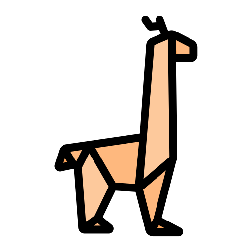 Giraffe origami paper craft creative icon