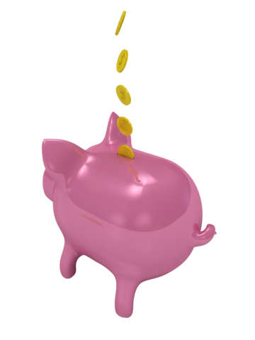 Pink piggy bank png vector psd and clipart with transparent background for free download