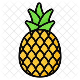 Ananas osus colored outline icons