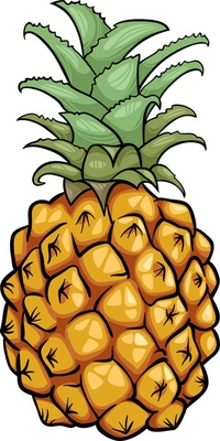 Ãrngott ananas frukt tecknad illustration