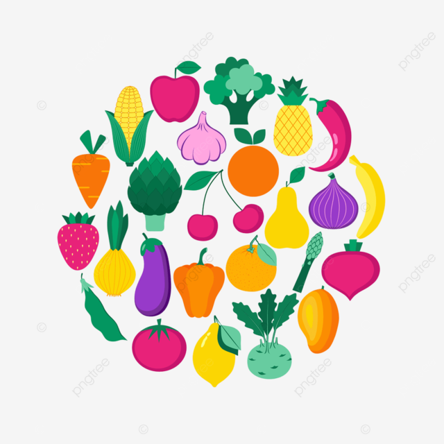 Set of organic fruits fruit orange pineapple png and vector with transparent background for free download