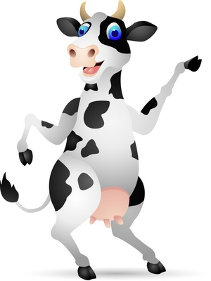 Body pillow cow cartoon