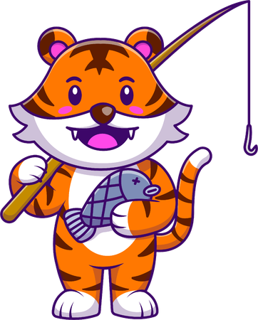 Tiger cartoon icon