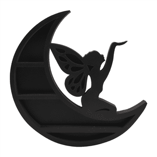 Wooden crescent moon shelf