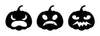 Page halloween pumpkin sad scared face outline images