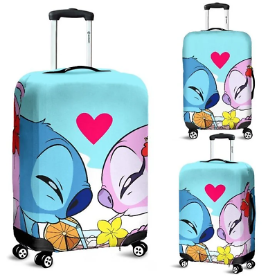 Stitch and angel cute couple stitch and lilo lovers luggage cover cover only