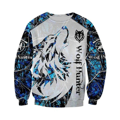 Wolf hunter d impreso unisex jersey sudadera casual