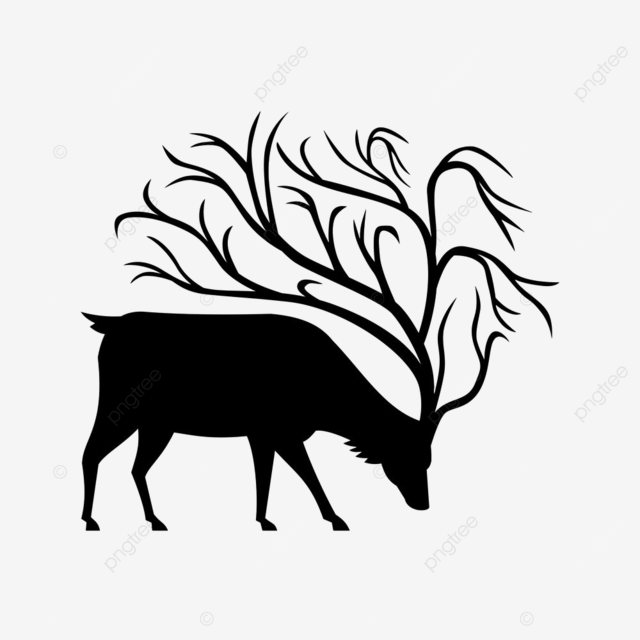Buck silhouette vector png mascot icon illustration of a black silhouette of a buck silhouette drawing buck drawing silhouette sketch png image for free download