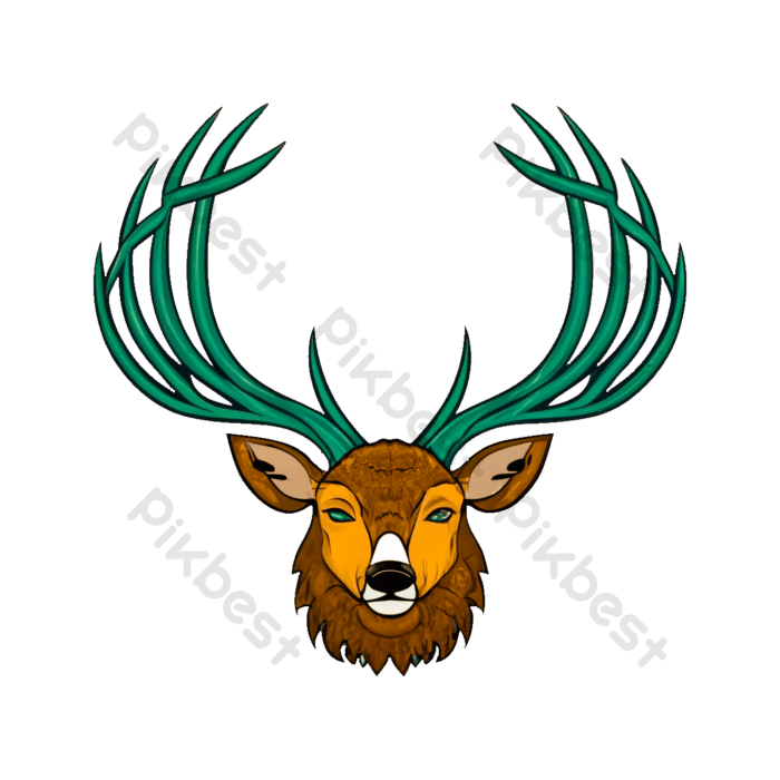 A forest deer head mascot illustration png png images psd free download