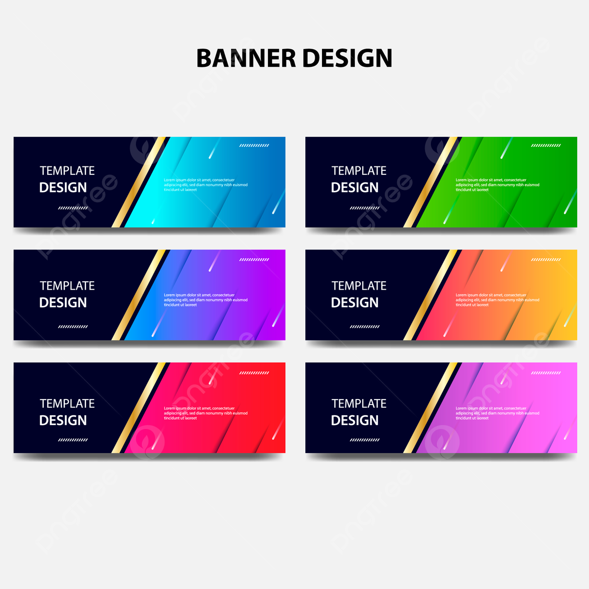 Six set of abstract business banner background template download on