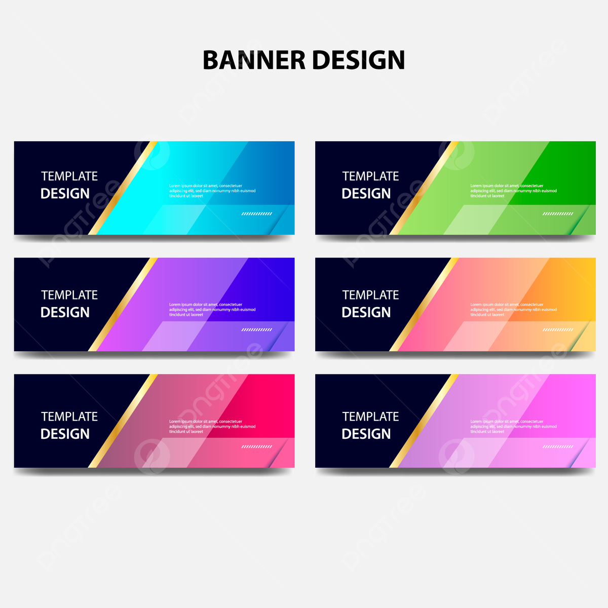 Six set of abstract business banner background template download on