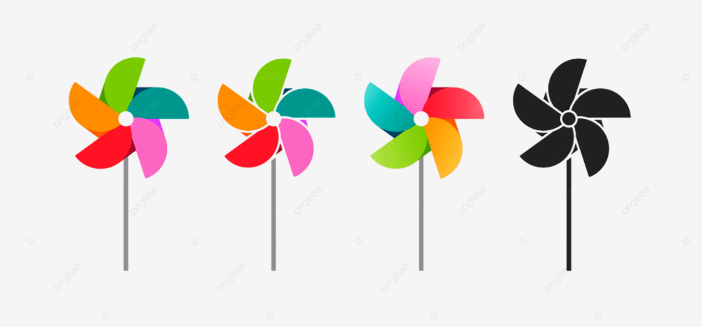 Pinwheel clipart hd png the pinwheel logo flat design vector illustrations flat on kid png image for free download