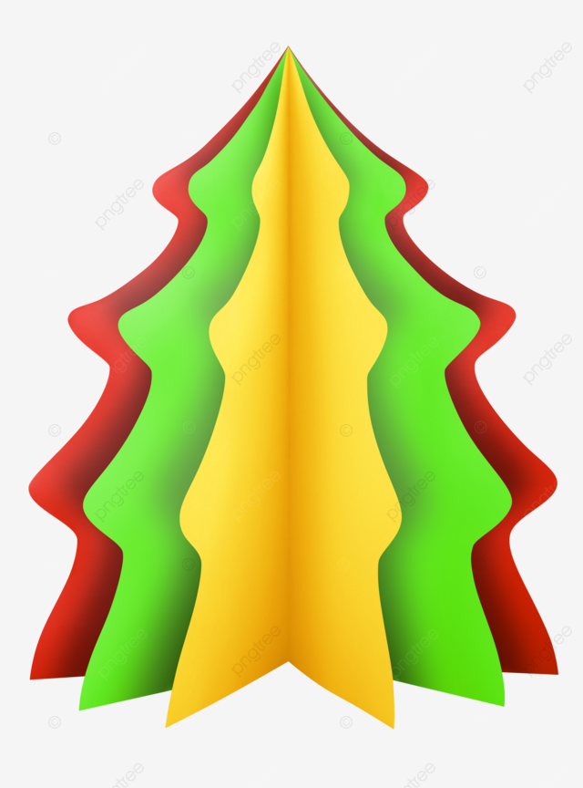 Christmas tree red green yellow abstract green origami symbol concept idea png transparent image and clipart for free download