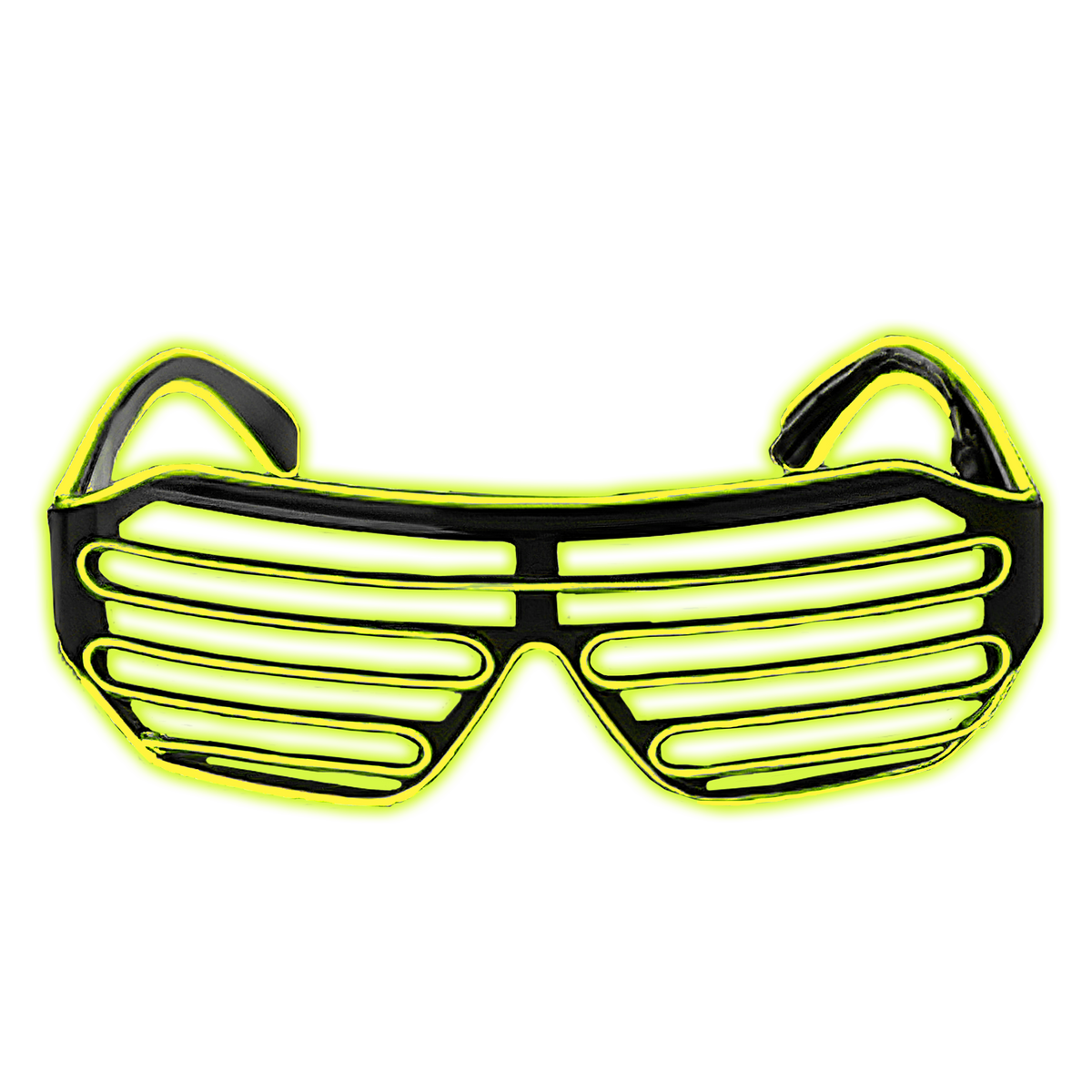 El wire shutter glasses yellow â glows in dark