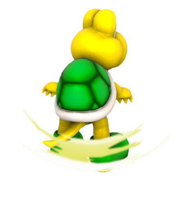 Green koopa troopa sweeping with his tail by transparentjiggly on