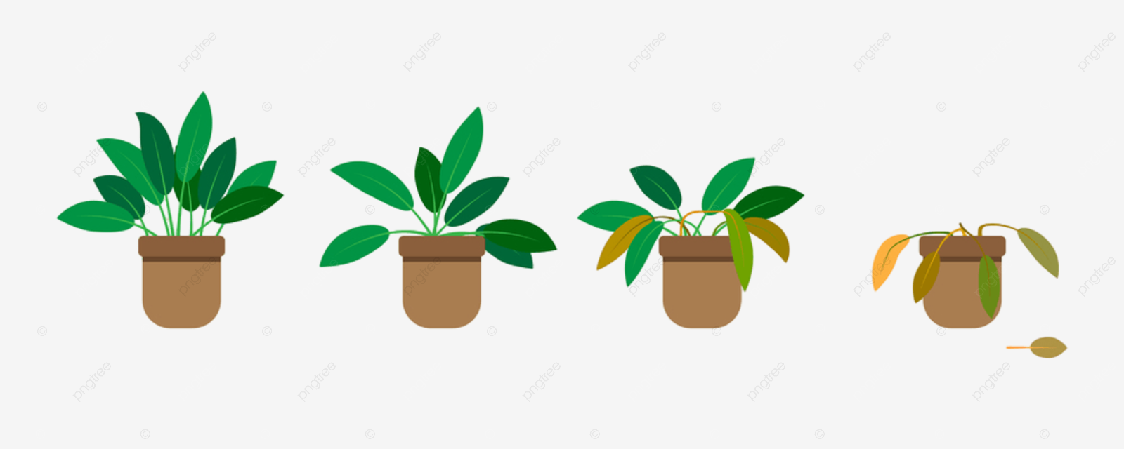 Growing phase flowerpot in flat style concept faded blossom png and vector with transparent background for free download