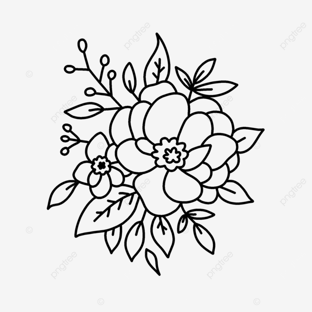 Flower vector element bouquet wedding decoration design for flower bouquet flower line art flower wedding decoration png transparent clipart image and psd file for free download