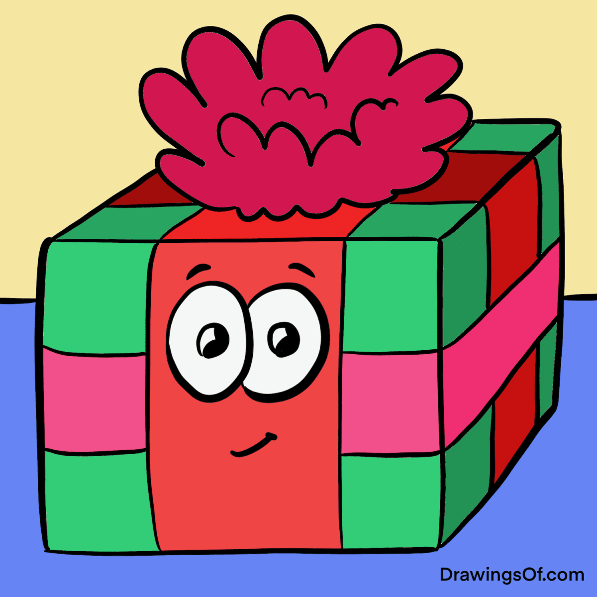 Present drawing gift box cartoons in an easy cute style